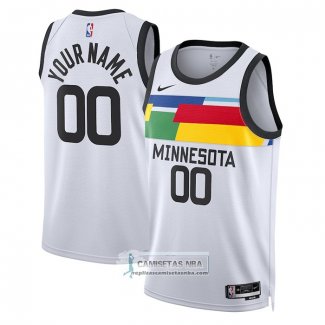 Camiseta Minnesota Timberwolves Personalizada Ciudad 2022-23 Blanco