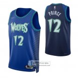 Camiseta Minnesota Timberwolves Taurean Prince NO 12 Ciudad 2021-22 Azul