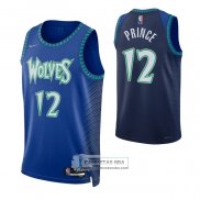 Camiseta Minnesota Timberwolves Taurean Prince NO 12 Ciudad 2021-22 Azul