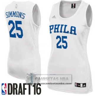 Camiseta Mujer 76ers Simmons Blanco