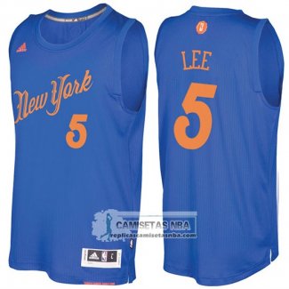 Camiseta Navidad Knicks Courtney Lee 2016 Azul