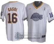 Camiseta Navidad Lakers Gasol 2013 Blanco