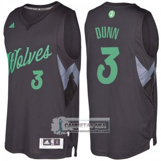 Camiseta Navidad Timberwolves Kris Dunn 2016 Negro