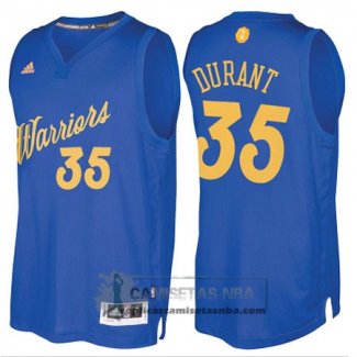 Camiseta Navidad Warriors Durant 2016 Azul