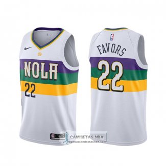 Camiseta New Orleans Pelicans Derrick Favors Ciudad 2019-20 Blanco