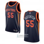 Camiseta New York Knicks Isaiah Hartenstein NO 55 Statement 2022-23 Negro