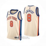 Camiseta New York Knicks Og Anunoby NO 8 Ciudad 2025-26 Crema