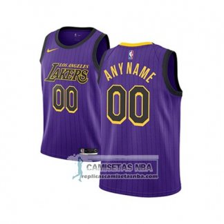 Camiseta Nino Los Angeles Lakers Personalizada Ciudad 2018-19 Violeta