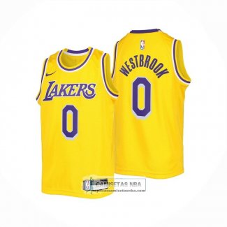 Camiseta Nino Los Angeles Lakers Russell Westbrook NO 0 Icon 2022-23 Amarillo