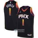 Camiseta Nino Phoenix Suns Devin Booker NO 1 Statement 2022-23 Negro