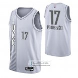 Camiseta Oklahoma City Thunder Aleksej Pokusevski NO 17 Ciudad 2021-22 Blanco