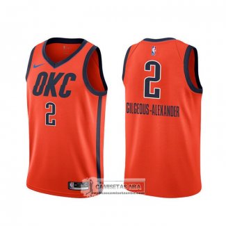 Camiseta Oklahoma City Thunder Shai Gilgeous-Alexander Earned Naranja