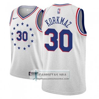 Camiseta Philadelphia 76ers Furkan Korkmaz Earned 2018-19