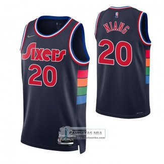 Camiseta Philadelphia 76ers Georges Niang NO 20 Ciudad 2021-22 Azul