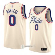 Camiseta Philadelphia 76ers Jerryd Bayless Ciudad 2018 Crema
