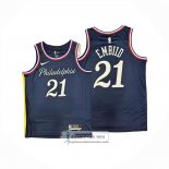 Camiseta Philadelphia 76ers Joel Embiid NO 21 City 2025-26 Azul