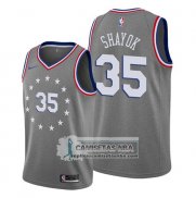 Camiseta Philadelphia 76ers Marial Shayok Ciudad Gris