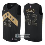 Camiseta Raptors Jakob Poeltl Ciudad 2017-18 Negro