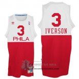 Camiseta Retro 76ers Iverson Blanco Rojo