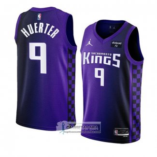 Camiseta Sacramento Kings Kevin Huerter NO 9 Statement 2023-24 Violeta