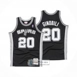 Camiseta San Antonio Spurs Manu Ginobili NO 20 Mitchell & Ness 2002-03 Negro