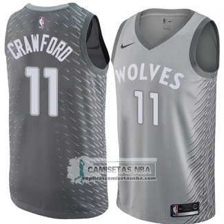 Camiseta Timberwolves Jamal Crawford Ciudad 2018 Gris