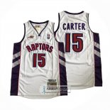Camiseta Toronto Raptors Vince Carter NO 15 Hardwood Classics Blanco