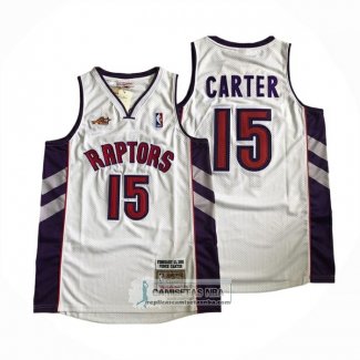 Camiseta Toronto Raptors Vince Carter NO 15 Hardwood Classics Blanco