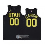 Camiseta Utah Jazz Jordan Clarkson NO 00 Statement 2022-23 Negro