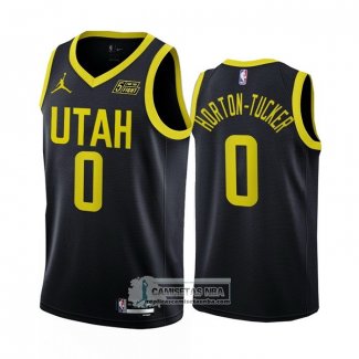 Camiseta Utah Jazz Talen Horton-Tucker NO 0 Statement 2022-23 Negro