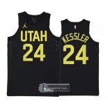 Camiseta Utah Jazz Walker Kessler NO 24 Statement 2022-23 Negro