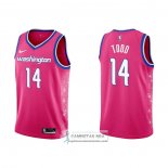 Camiseta Washington Wizards Isaiah Todd NO 14 Ciudad 2022-23 Rosa