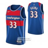 Camiseta Washington Wizards Kyle Kuzma NO 33 Ciudad 2021-22 Azul