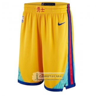 Pantalone Warriors Ciudad 2017-18 Amarillo