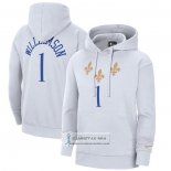 Sudaderas con Capucha New Orleans Pelicans Zion Williamson Ciudad 2020-21 Blanco