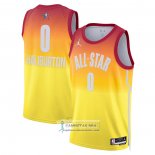 Camiseta All Star 2023 Indiana Pacers Tyrese Haliburton NO 0 Naranja
