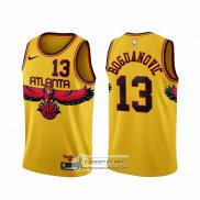 Camiseta Atlanta Hawks Bogdan Bogdanovic NO 13 Ciudad 2021-22 Amarillo