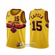 Camiseta Atlanta Hawks Clint Capela NO 15 Ciudad 2021-22 Amarillo