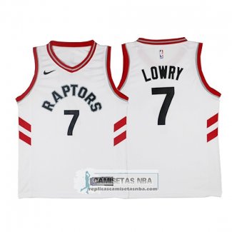 Camiseta Autentico Raptors Lowry 2017-18 Blanco