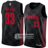 Camiseta Blazers Zach Collins Ciudad 2018 Negro