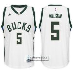 Camiseta Bucks D.j. Wilson Home 2017-18 Blanco