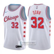 Camiseta Bulls Kris Dunn Ciudad 2017-18 Blanco