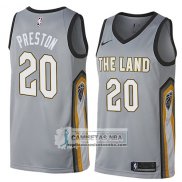 Camiseta Cavaliers Billy Preston Ciudad 2018 Gris