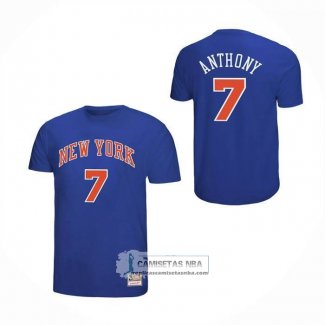 Camiseta Corta Manga New York Knicks Carmelo Anthony NO 7 Azul