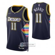 Camiseta Denver Nuggets Monte Morris NO 11 Ciudad 2021-22 Azul