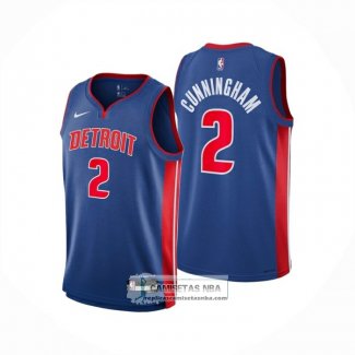 Camiseta Detroit Pistons Cade Cunningham NO 2 Icon 2024-25 Azul