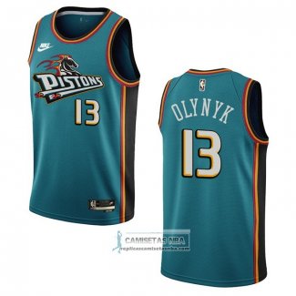 Camiseta Detroit Pistons Kelly Olynyk NO 13 Classic 2022-23 Verde