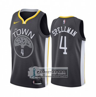 Camiseta Golden State Warriors Omari Spellman Ciudad Negro