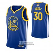 Camiseta Golden State Warriors Stephen Curry NO 30 Icon 2022 NBA Finals Azul