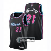 Camiseta Heat Hassan Whiteside Ciudad 2018-19 Negro